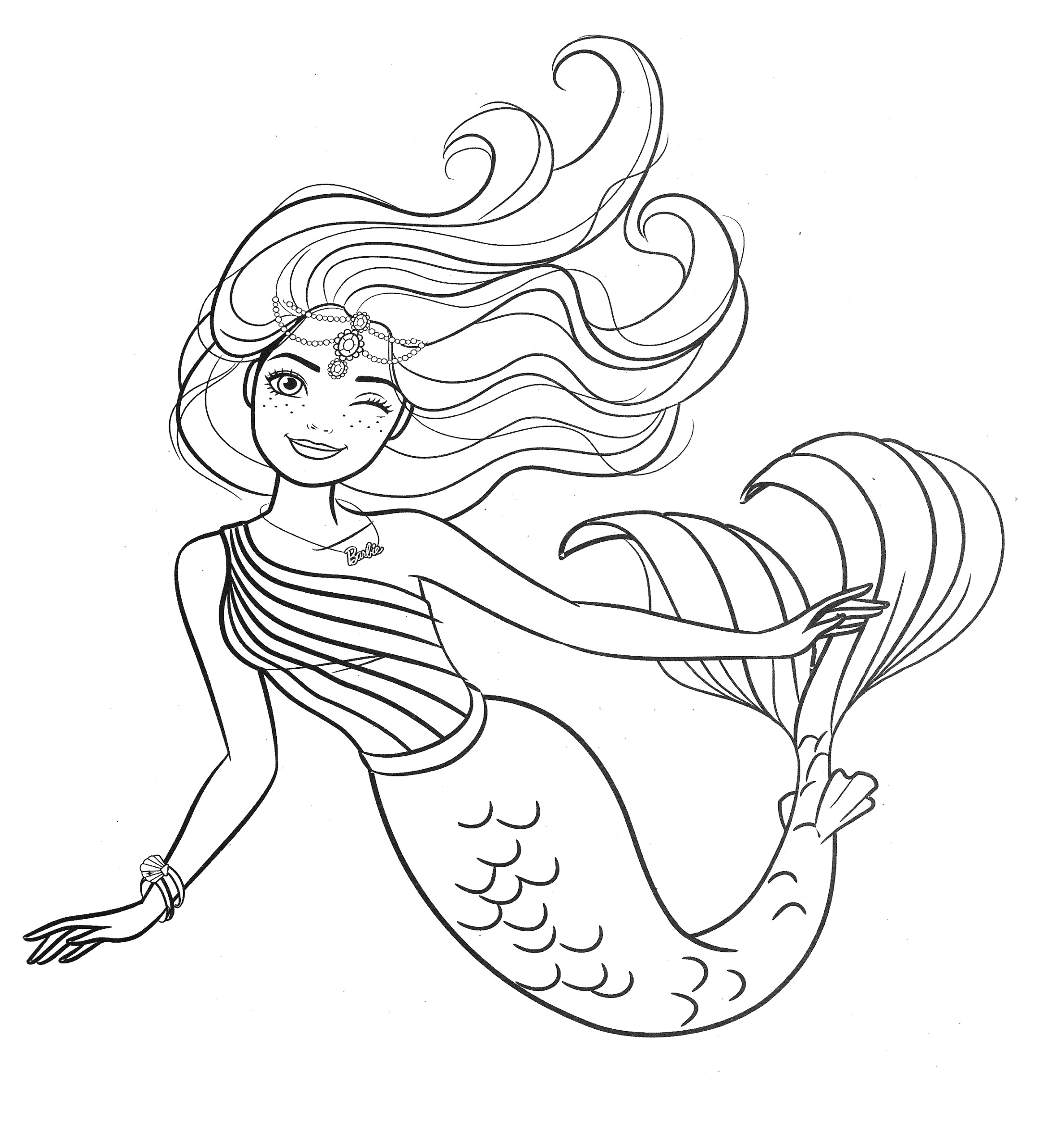 Beautiful mermaid Barbie coloring pages - YouLoveIt Beautiful mermaid Barbie coloring pages - YouLoveIt
