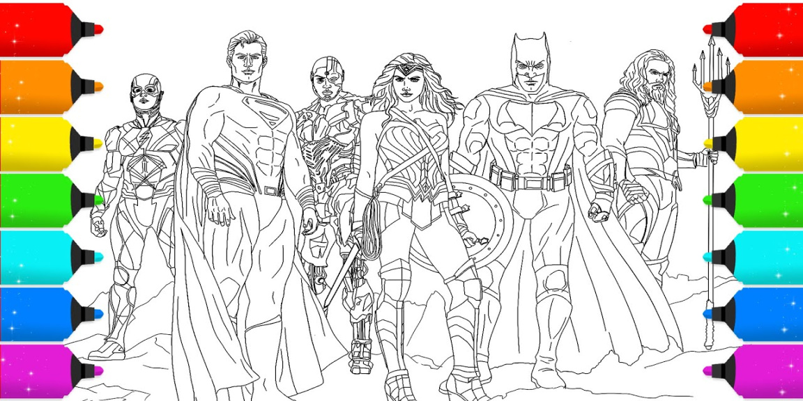 Digital Drawing Justice League for Coloring Pages _Timelapse Digital Drawing Justice League for Coloring Pages _Timelapse