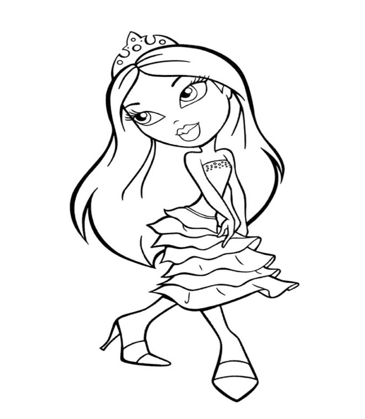 Princess bratz coloring pages - Hellokids Princess bratz coloring pages - Hellokids