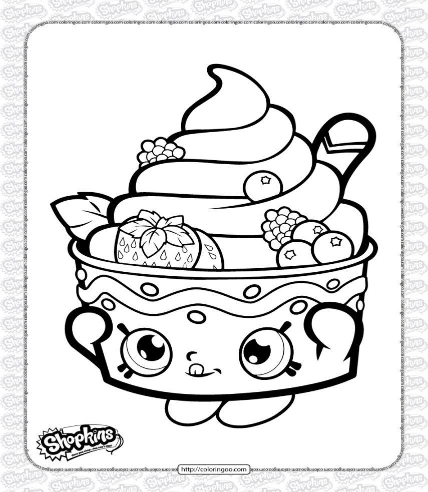 Printable Shopkins Yo-Chi Coloring Page Printable Shopkins Yo-Chi Coloring Page