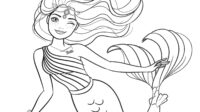 Beautiful mermaid Barbie coloring pages - YouLoveIt